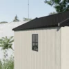 Kick-it 8x10 Plastic Storage Shed with Floor and Windows, Gray & Beige