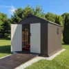 Kick-it 8x10 Plastic Storage Shed with Floor, Brown